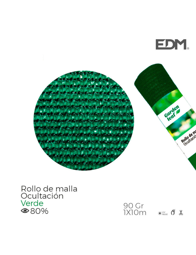 ROLLO DE MALLA DE OCULTACION COLOR VERDE 90gr 1x10m