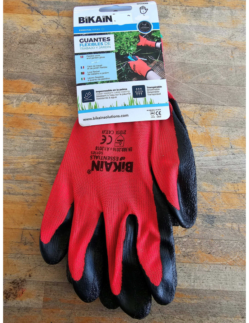 Guantes Flexibles de Jardin T9 (XL) Color Rojo